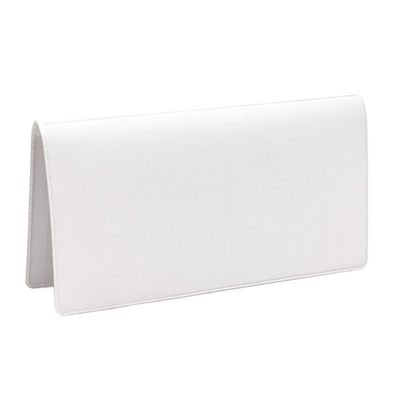 CAROUSELCHECKS White Vinyl Checkbook Cover, Top Tear Personal Vinyl Checkbook Cover - Image 1